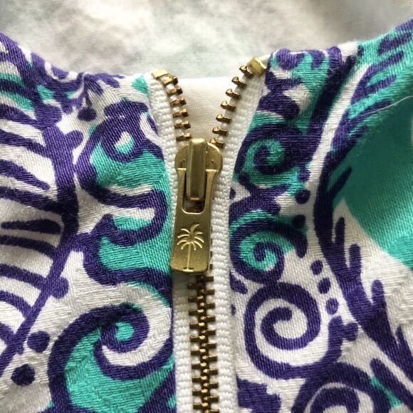 Lilly Pulitzer Women Seafoam Montauk Gold Tassel Eaton Shift Sleeveless Dress 0 - Picture 7 of 11